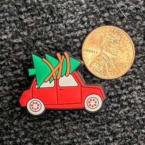 Crocs Jibbitz Red Car with Green Christmas Tree